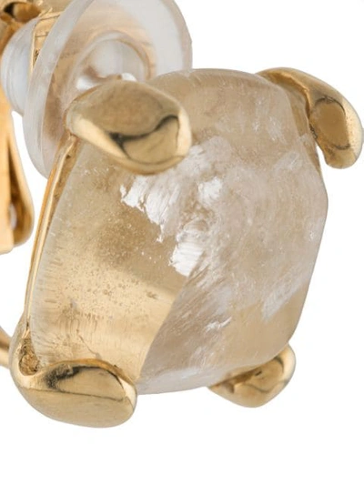 Shop Goossens Stones Rock Crystal Stud Earrings In Gold