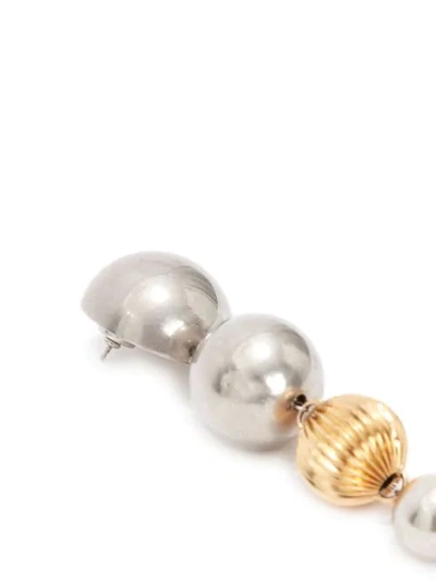Shop Jw Anderson Graduated Bead Drop Earrings In Silver