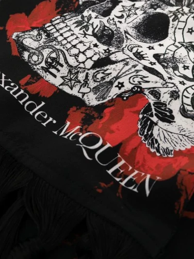 Alexander Mcqueen Tattoo Skulls Silk Scarf In Black | ModeSens