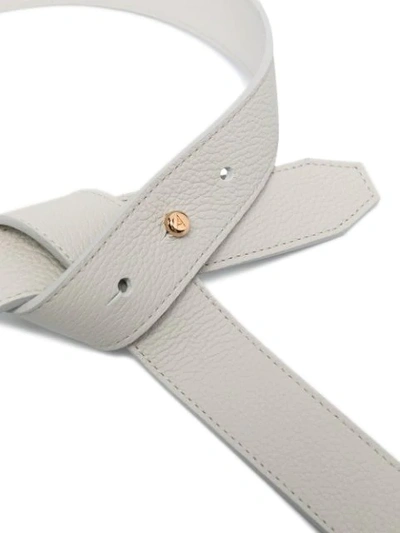 Shop Agnona Pebble-leather Knotted Belt In White