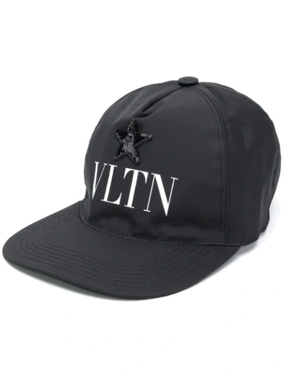 Shop Valentino Vltn Baseball Cap In Black