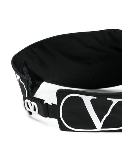 Shop Valentino Vlogo Print Visor Hat In Black