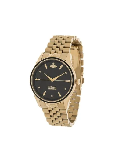 Shop Vivienne Westwood The Wallace 37mm Watch In Gold