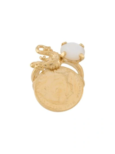 Shop Wouters & Hendrix I Play Mother Of Pearl Ring In Gold