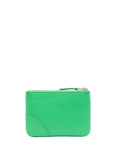 Shop Comme Des Garçons Logo-print Zip-up Wallet In Green