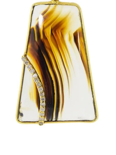 Shop Guita M 18kt Yellow Gold Diamond Agate Drop Earrings In Ylwgold