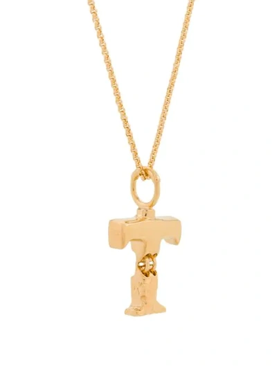 Shop Chloé Letter T Pendant Necklace In Gold
