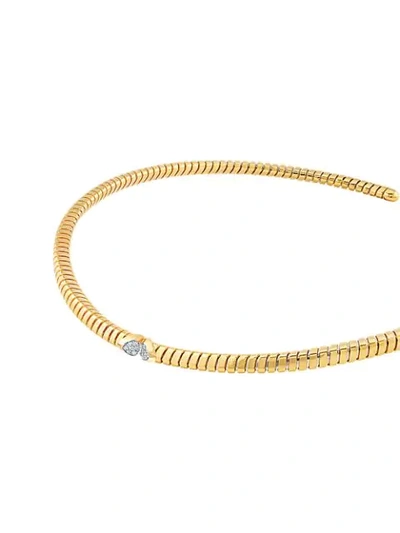 Shop Marina B 18kt Yellow Gold Trisolina Pavé Diamond Collar Necklace In 18k Yellow Gold