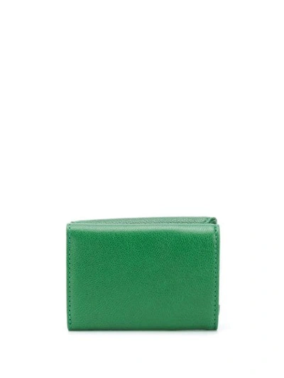 Shop Diesel Lorettina Grained Tri-fold Wallet In Green