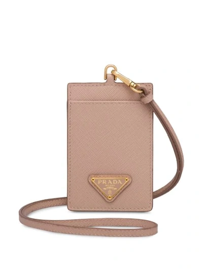 Shop Prada Logo Plaque Mini Bag In Neutrals