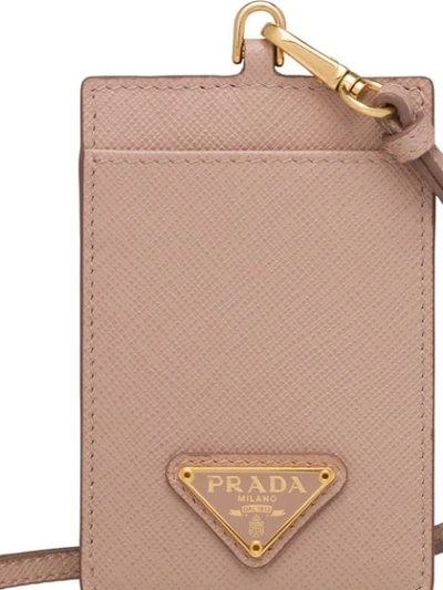 Shop Prada Logo Plaque Mini Bag In Neutrals