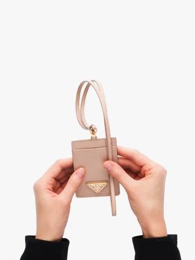 Shop Prada Logo Plaque Mini Bag In Neutrals