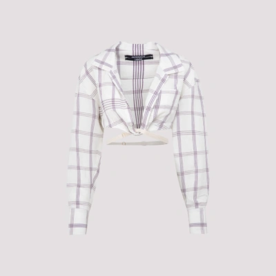 Shop Jacquemus Jacquemu In White Pirple Checks