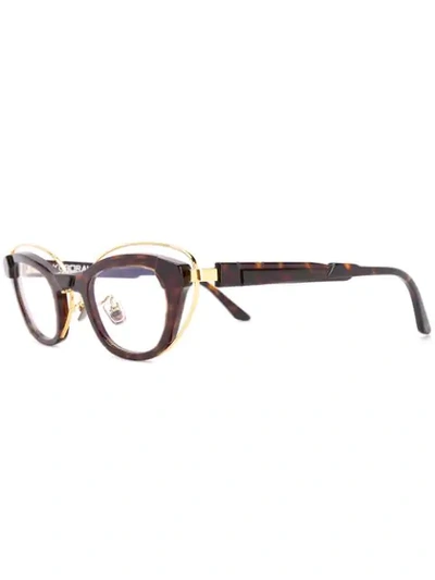 Shop Kuboraum Tortoiseshell Cat-eye Frame Glasses In Brown