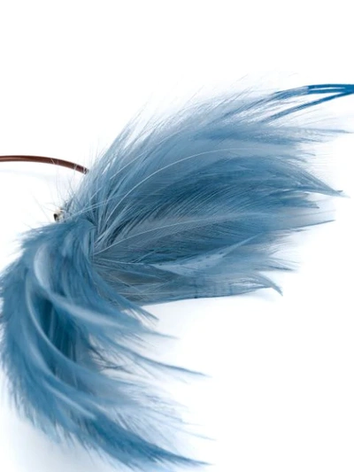 Shop Emilio Pucci Feather-detail Headband In Blue