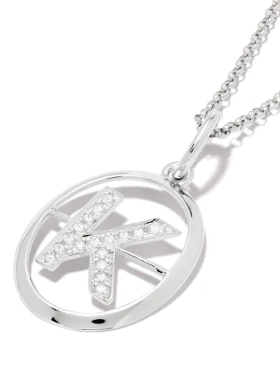 Shop Annoushka 14kt White Gold Diamond Initial K Necklace In 18ct White Gold