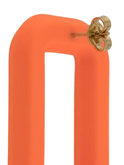 Shop Off-white Chain-link Design Earrings In Orange