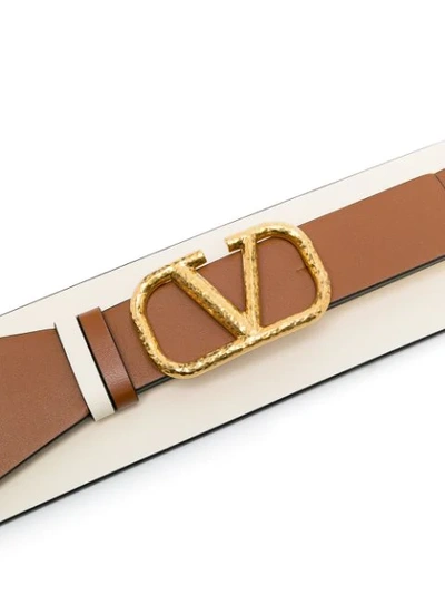 Shop Valentino Vlogo Waist Belt In Brown