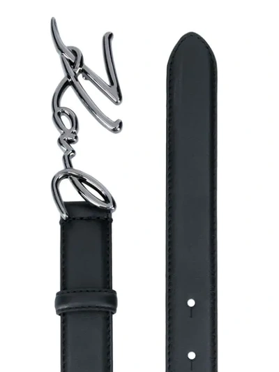 Shop Karl Lagerfeld Karl Embellished Belt In Black