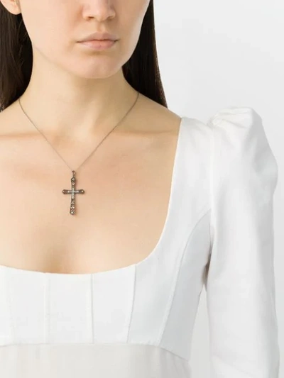 Shop De Jaegher Seventh Heaven Cross Pendant In Silver