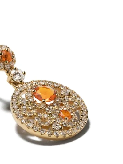 Shop Kiki Mcdonough 18kt Yellow Gold Bubbles Fire Opal And Diamond Drop Earrings