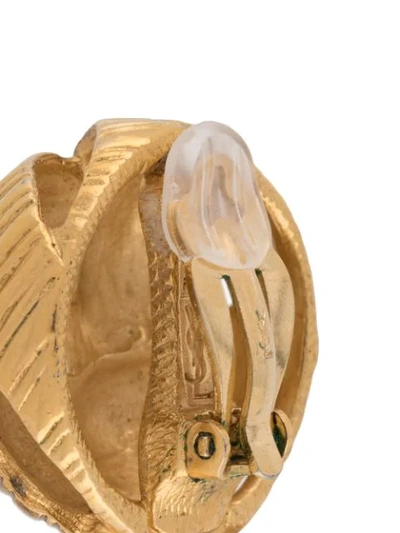 Pre-owned Saint Laurent 1980s Torsade Earrings In Gold
