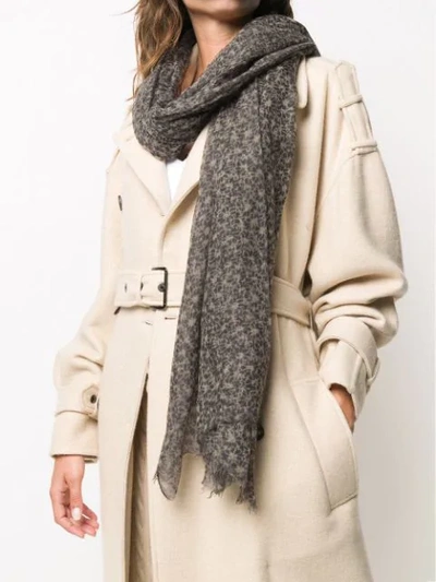 Shop Brunello Cucinelli Patterned Cashmere Scarf In Black