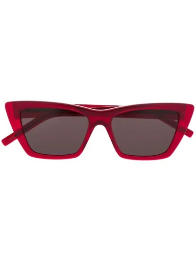 Shop Saint Laurent Sl276 Square-frame Sunglasses In Red