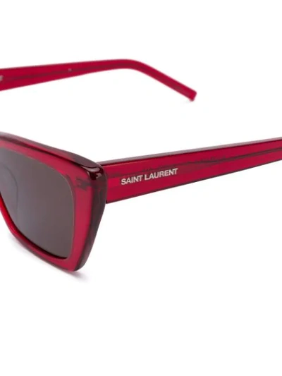 Shop Saint Laurent Sl276 Square-frame Sunglasses In Red