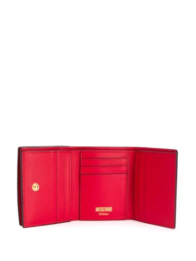 Shop Moschino Logo Plaque Cardholder In Red