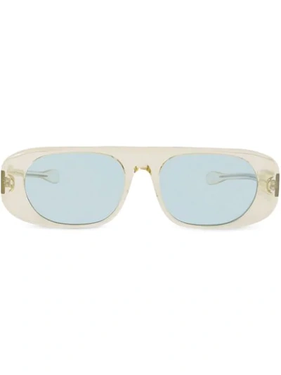 Shop Burberry Blake Curved-frame Sunglasses In Yellow