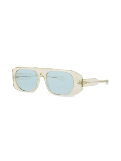 Shop Burberry Blake Curved-frame Sunglasses In Yellow