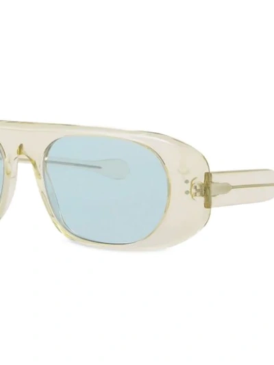 Shop Burberry Blake Curved-frame Sunglasses In Yellow
