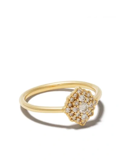 14KT YELLOW GOLD LARGE INTERSTELLAR CLUSTER DIAMOND RING