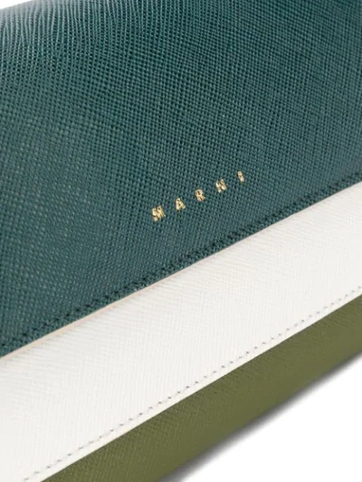 Shop Marni Bellows Shoulder Strap Wallet In Green