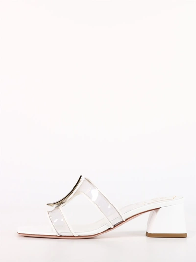 Shop Roger Vivier Bikiviv Mules In Pvc With Metal Buckle In White