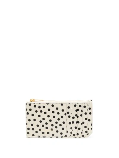 Shop Saint Laurent Fragments Polka Dot Cardholder In Neutrals