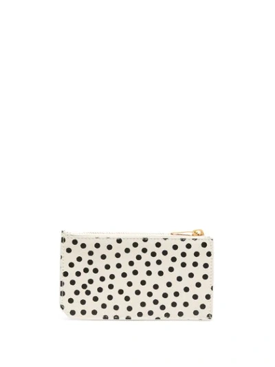 Shop Saint Laurent Fragments Polka Dot Cardholder In Neutrals