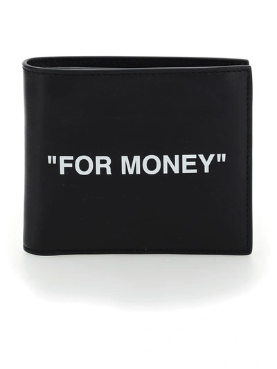 Shop Off-white Calf Skin Quote Bifold Wallet Black Whit In Black White