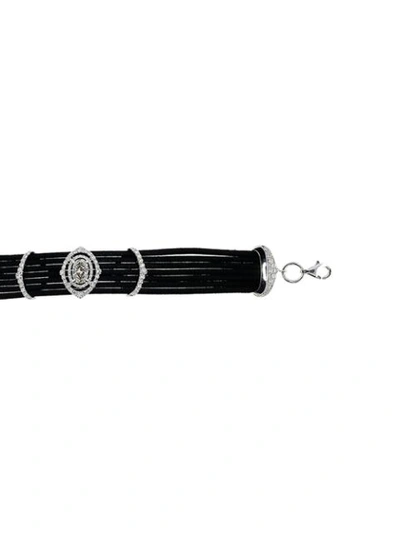 Shop Inbar 18kt White Gold And Diamond Motif Bracelet In Black
