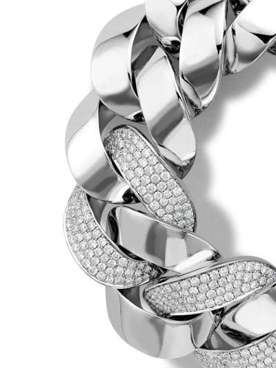 Shop Pragnell 18kt White Gold Diamond Cuba Large Chain Bracelet