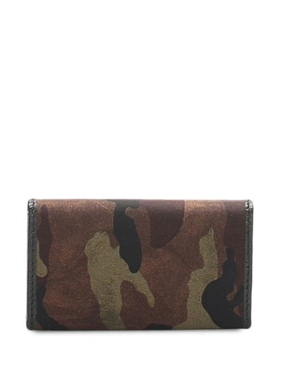 Pre-owned Prada Camouflage-print Key Holder In Brown