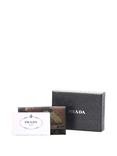 Pre-owned Prada Camouflage-print Key Holder In Brown