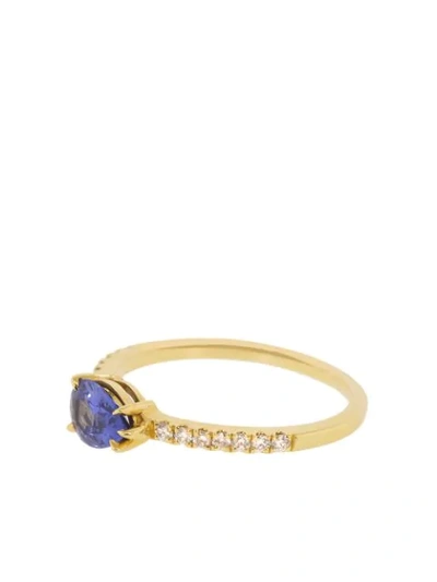 Shop Anita Ko 18kt Yellow Gold Blue And White Diamond Ring