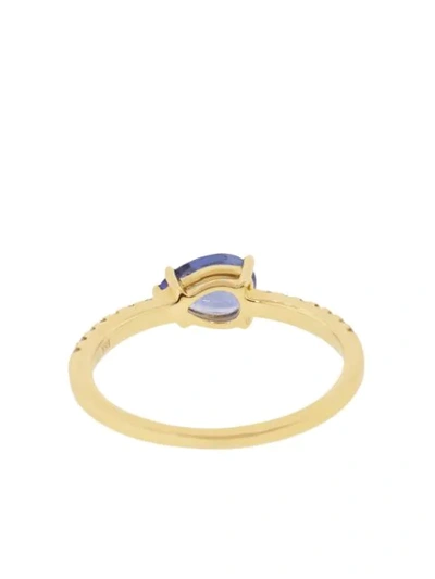 Shop Anita Ko 18kt Yellow Gold Blue And White Diamond Ring