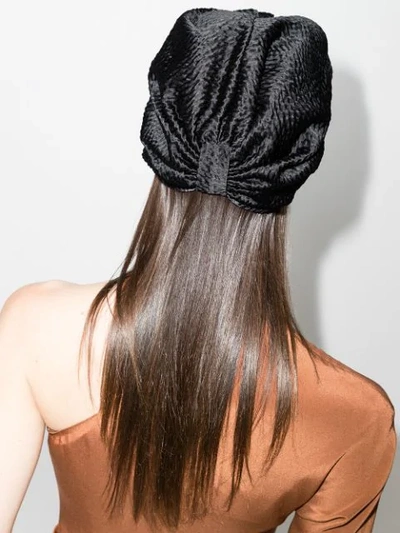 Shop Jennifer Behr Etta Knot Detail Turban In Black