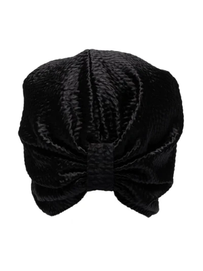 Shop Jennifer Behr Etta Knot Detail Turban In Black