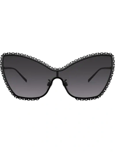 Shop Dolce & Gabbana Oversize Filigree Frame Sunglasses In Black