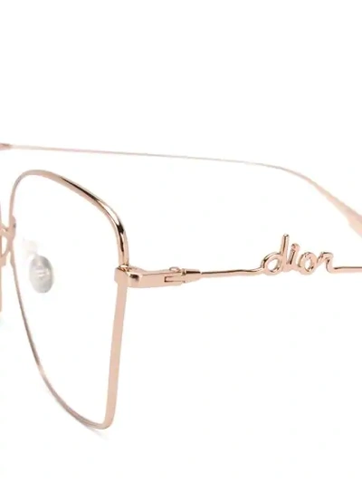 Shop Dior Signature Oversized Glasses In Gold