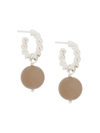 Shop Isabel Lennse Pendant Hoop Earrings In Metallic
